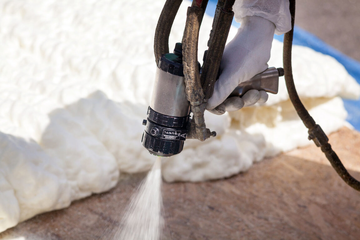 spray-foam-application Spray foam insulation being applied