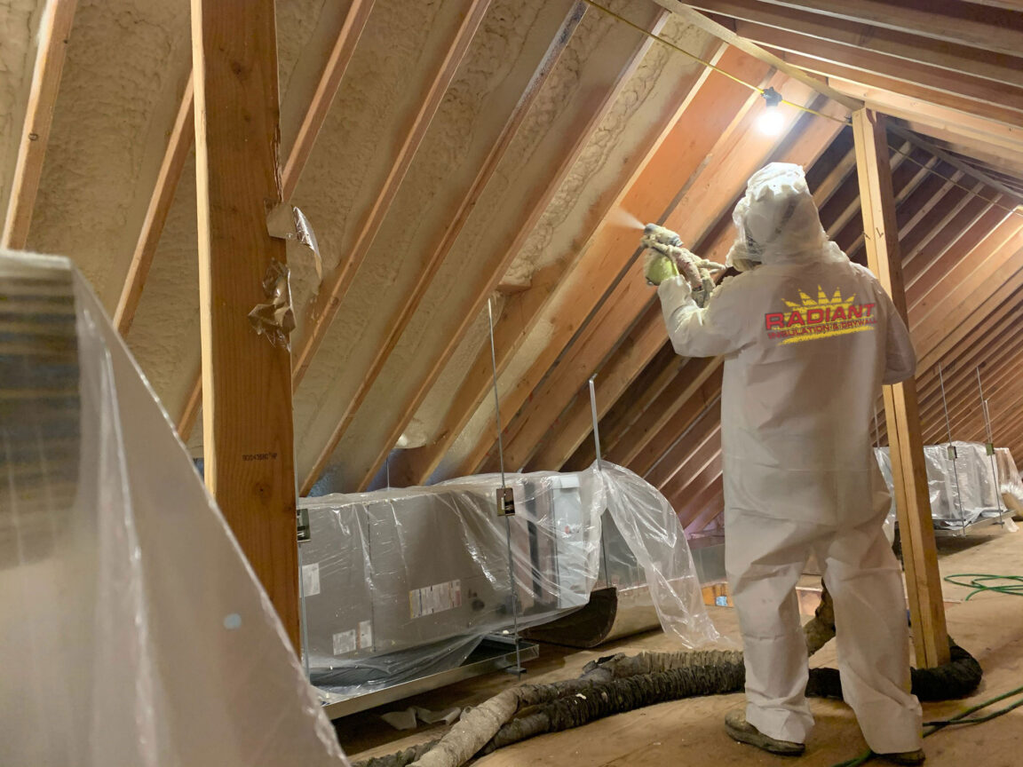 ccf-during-logo Closed-cell spray foam insulation application