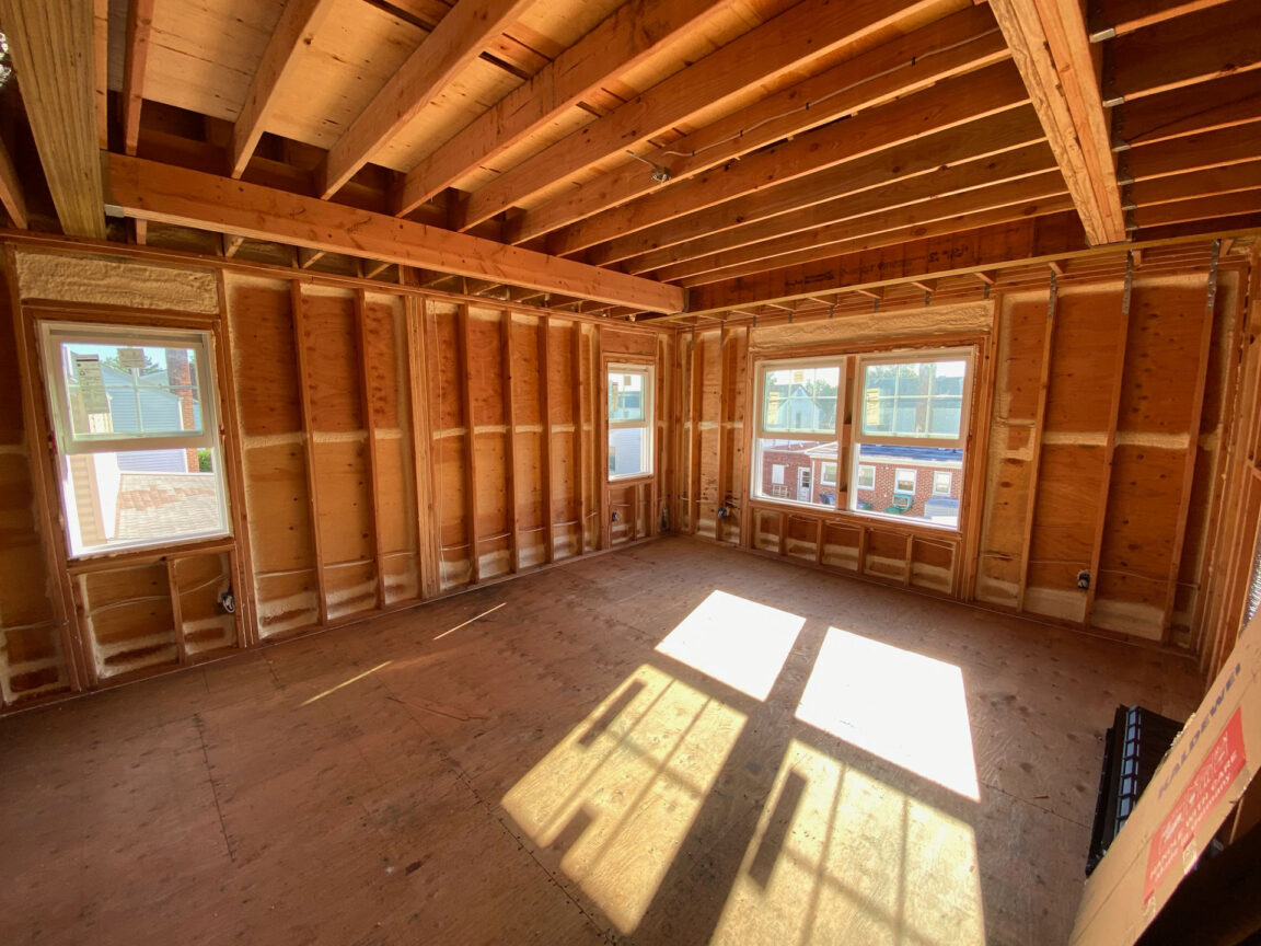 Air seal in interior of new home