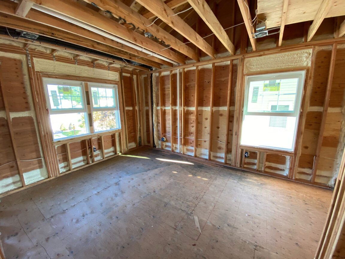 Air seal in interior of new home