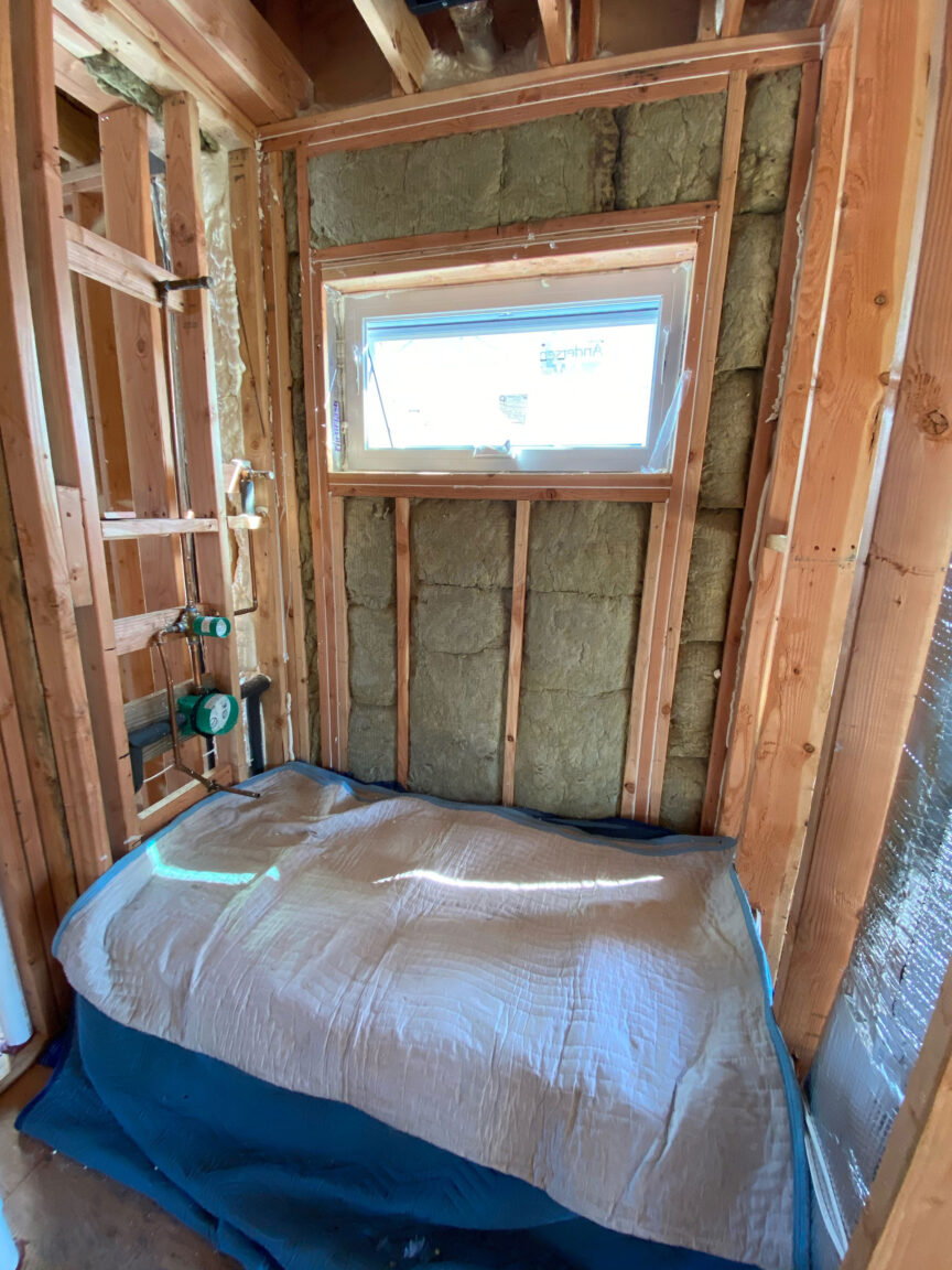 Rockwool installation in new home interior