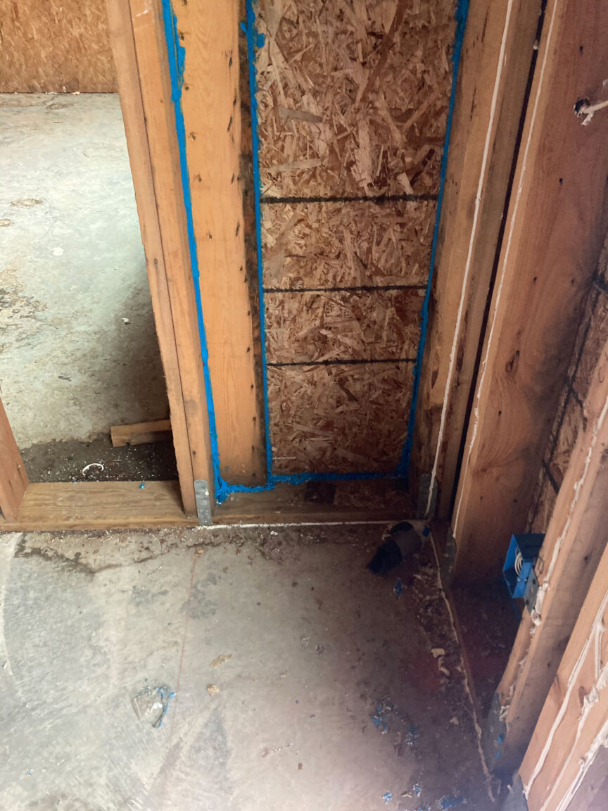 ecoseal-spray-foam EcoSeal spray foam insulation applied to air seal Bay Shore complex
