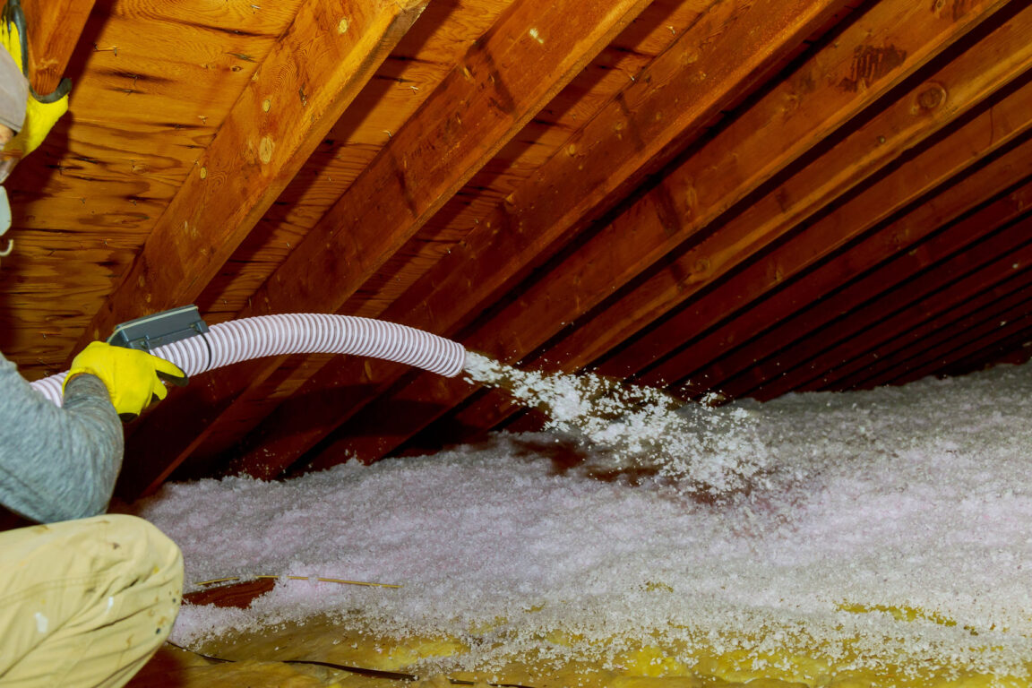 application of loose fill insulation