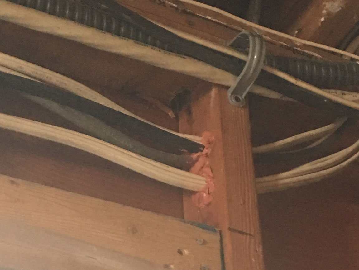 fire caulking above door frame