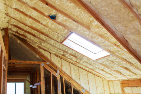attic insulation to make the structure more energy efficient