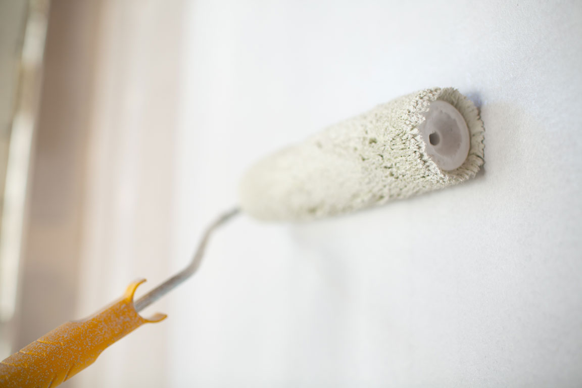 rolling paint over drywall