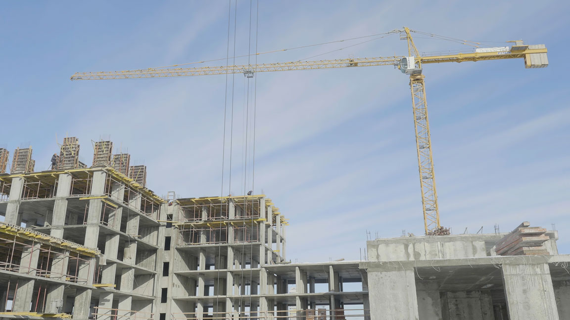 commercial building in beginning construction phase