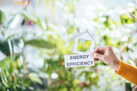 Greenery with woman holding a house sign