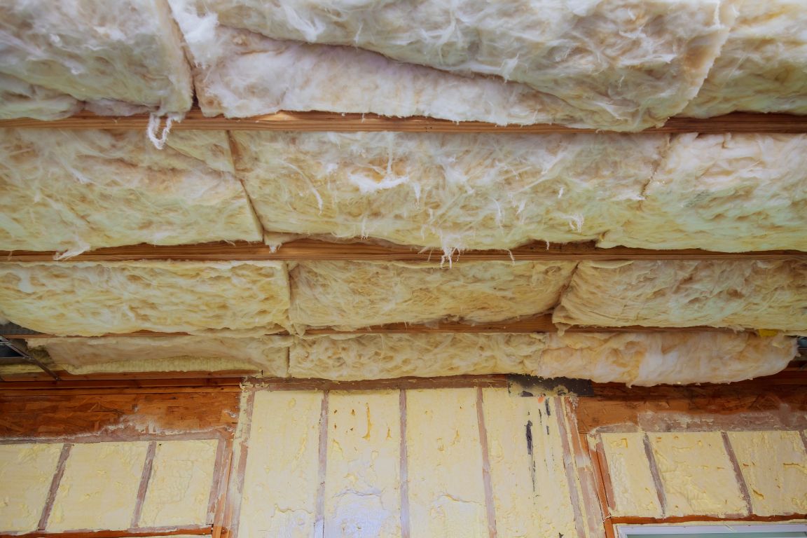 Ceiling fiberglass insulation
