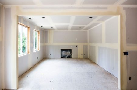drywall installed in a room