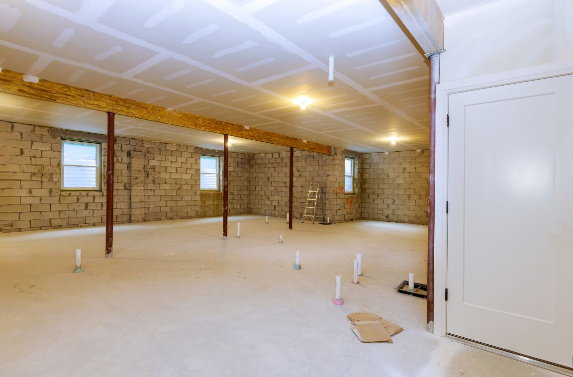 a basement before an insulation project