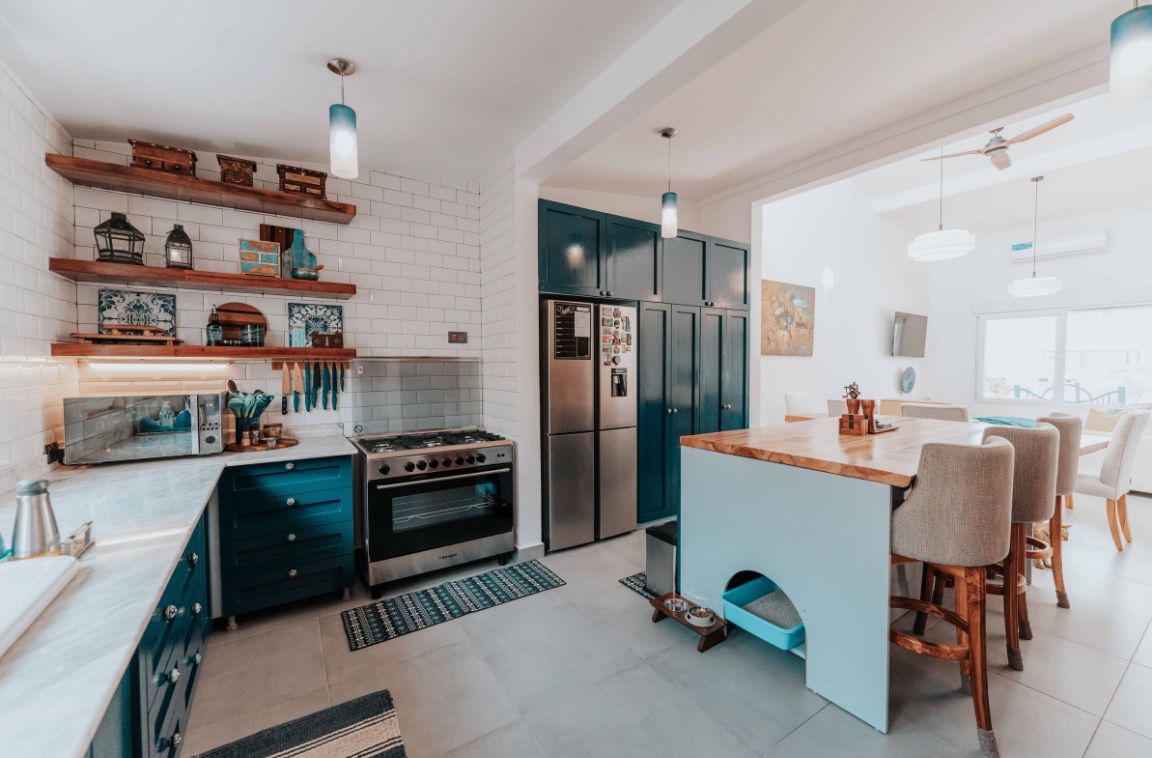 a kitchen with new insulation