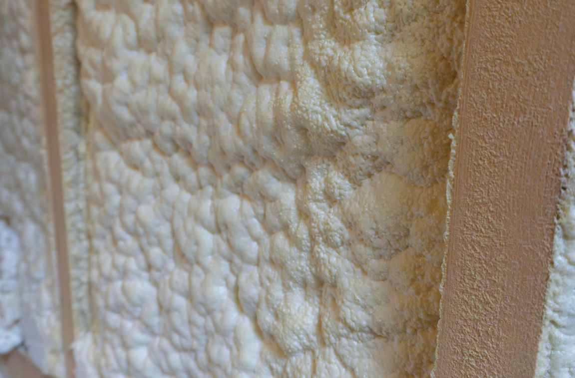 spray foam on a wall